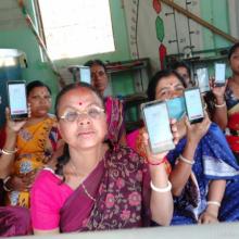 Image of POSHAN Tracker app installed in the mobile phones of AWW under Sonatala sector_khowai ICDS PROJECT